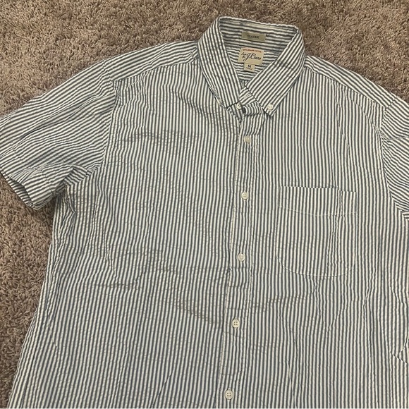 {J.Crew} Men’s Seersucker Short Sleeve Button Down Top - Picture 2 of 7